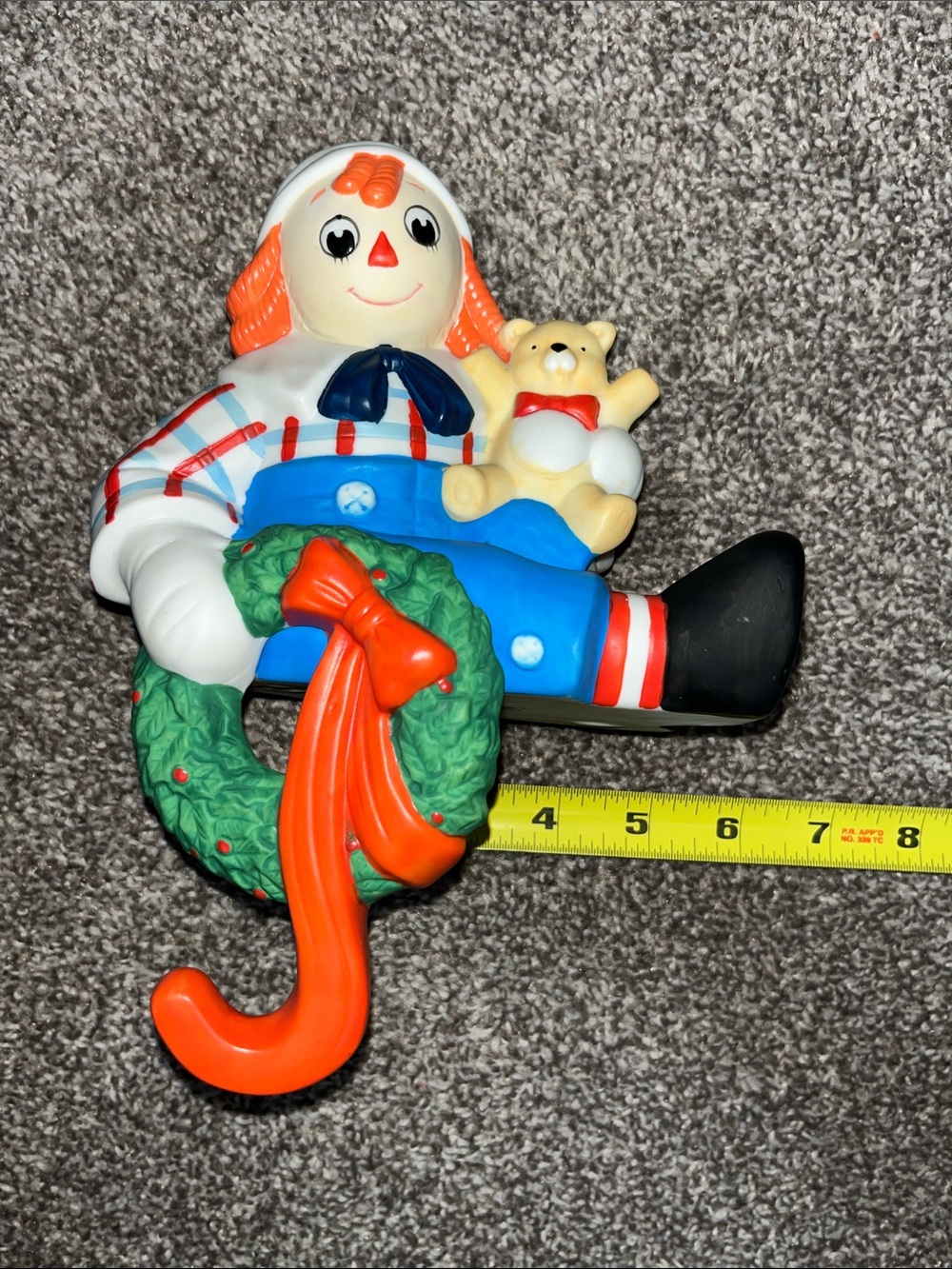 Vintage Flambro 4567 4568 Raggedy Ann Andy Christmas Stocking Mantle Figurines - Picture 15 of 15